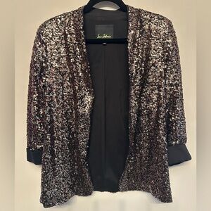 Sam Edelman Black Blazer with Gold Sequin Embellishment Small
